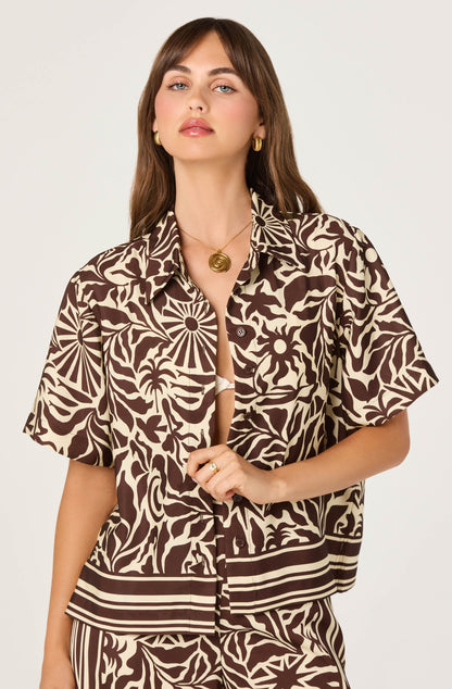 Logan Boxy Button-Up Collared Top