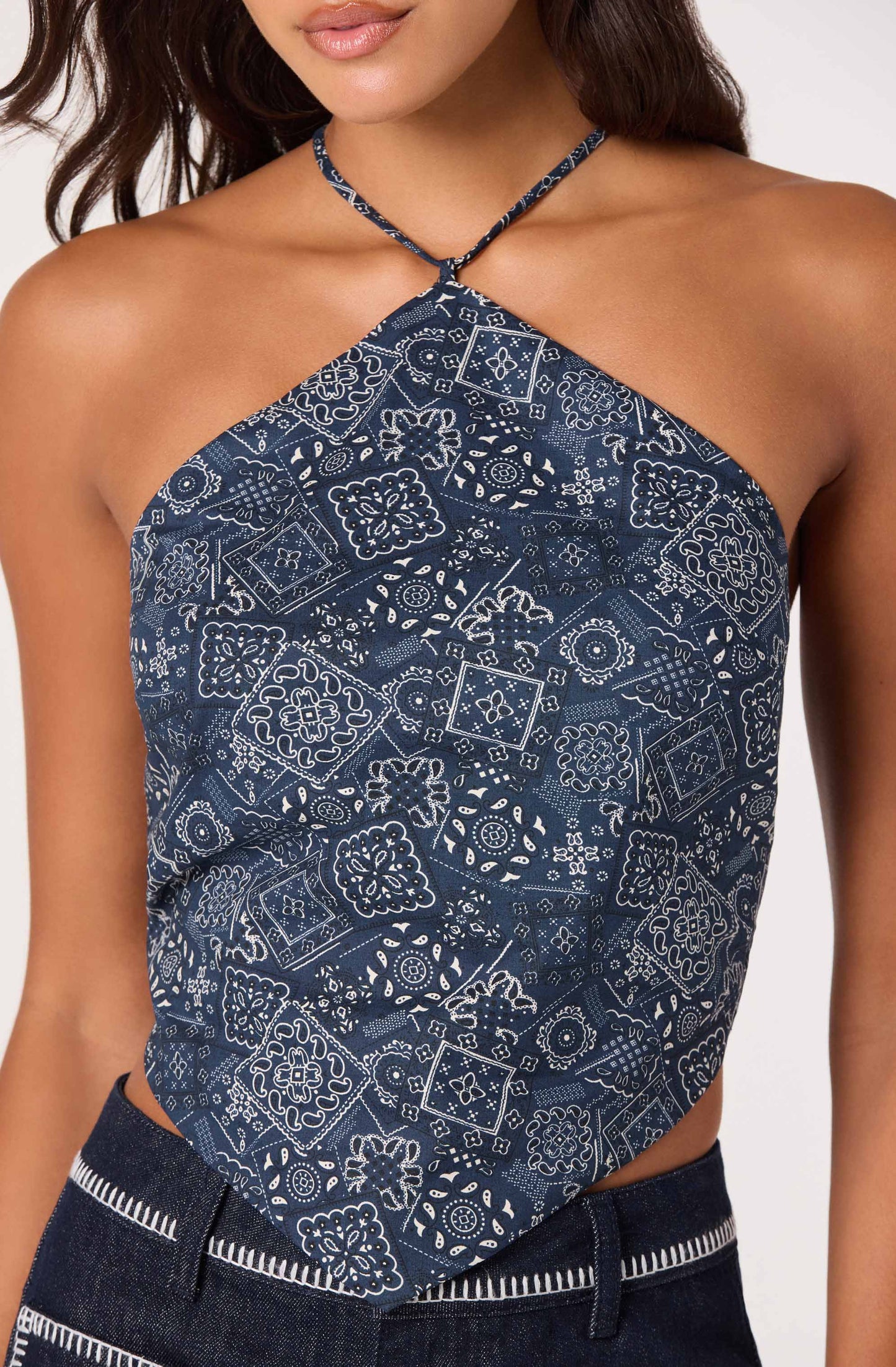 Shaniya Bandana Print Halter Top