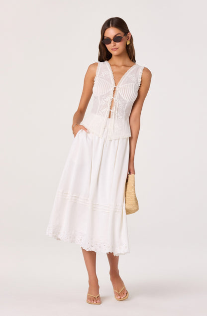 Carine Eyelet Lace Bustier Top