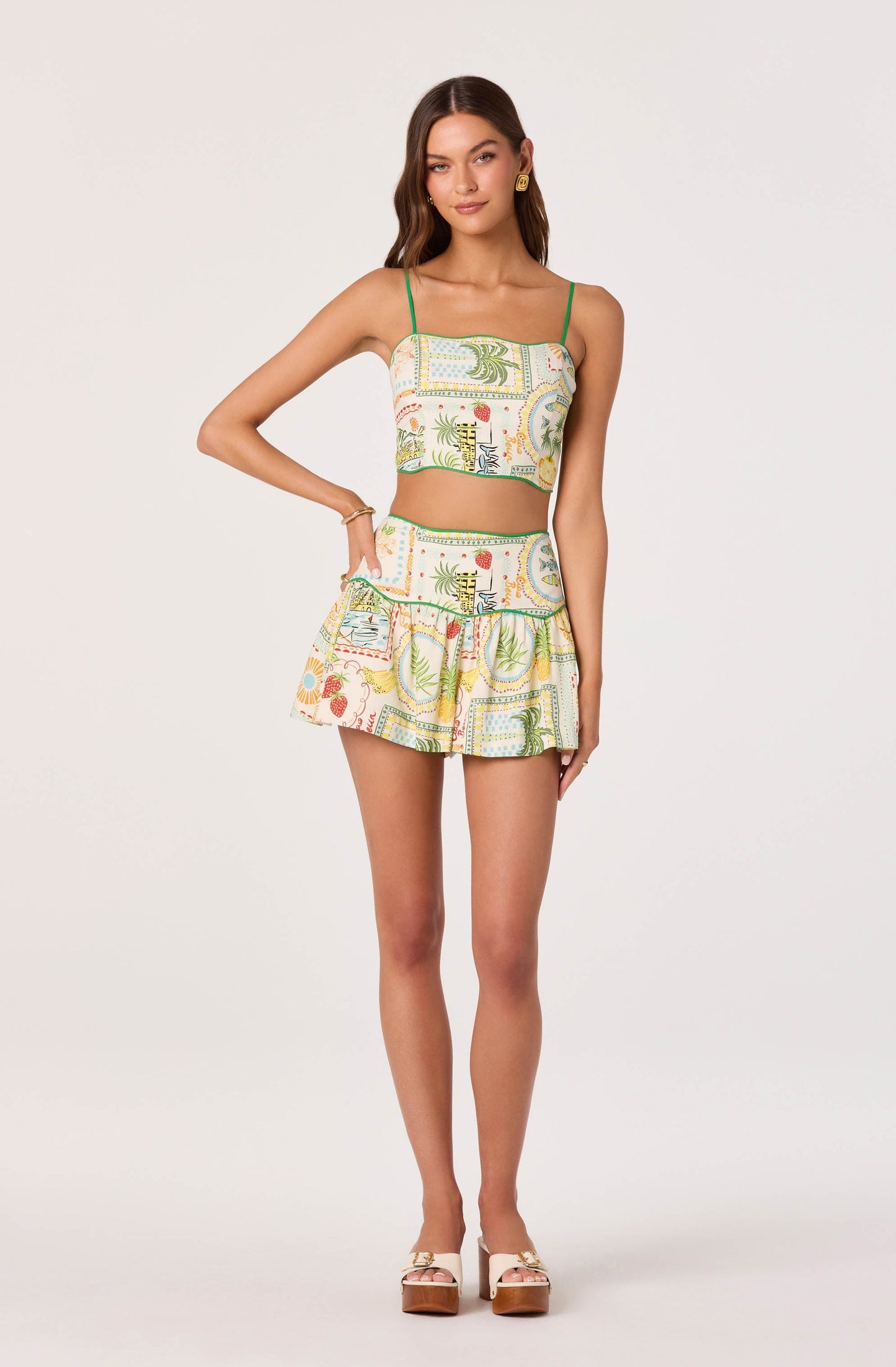 Heidi Novelty Print Crop Top