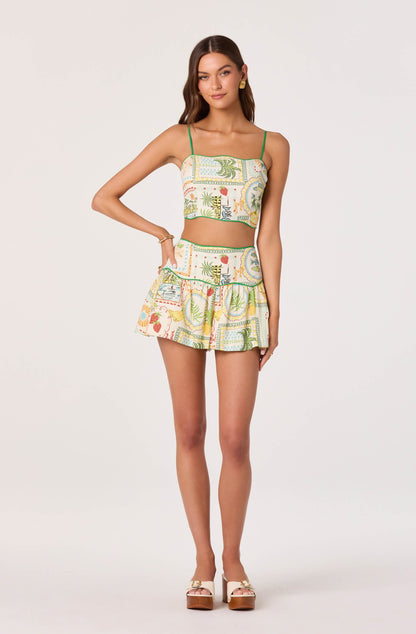 Heidi Novelty Print Crop Top