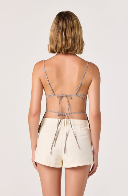 Nora Gingham Open-Back Top