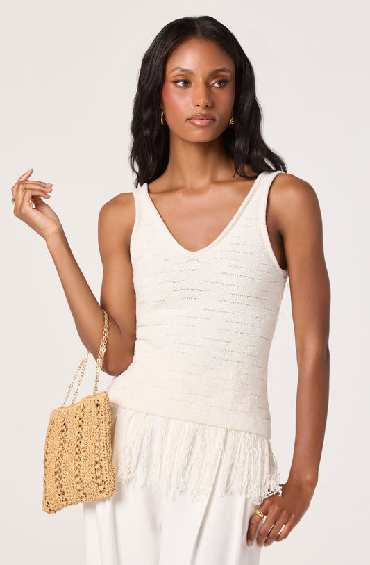Kate Fringe Hem Sweater Tank Top