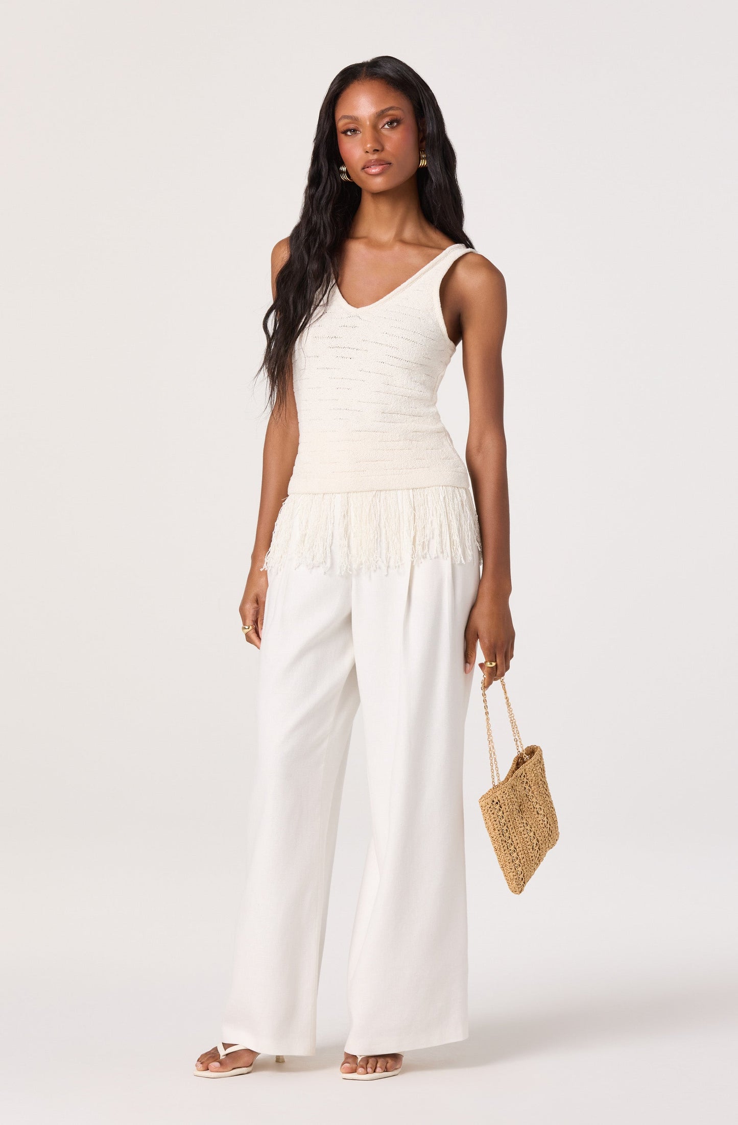 Kate Fringe Hem Sweater Tank Top