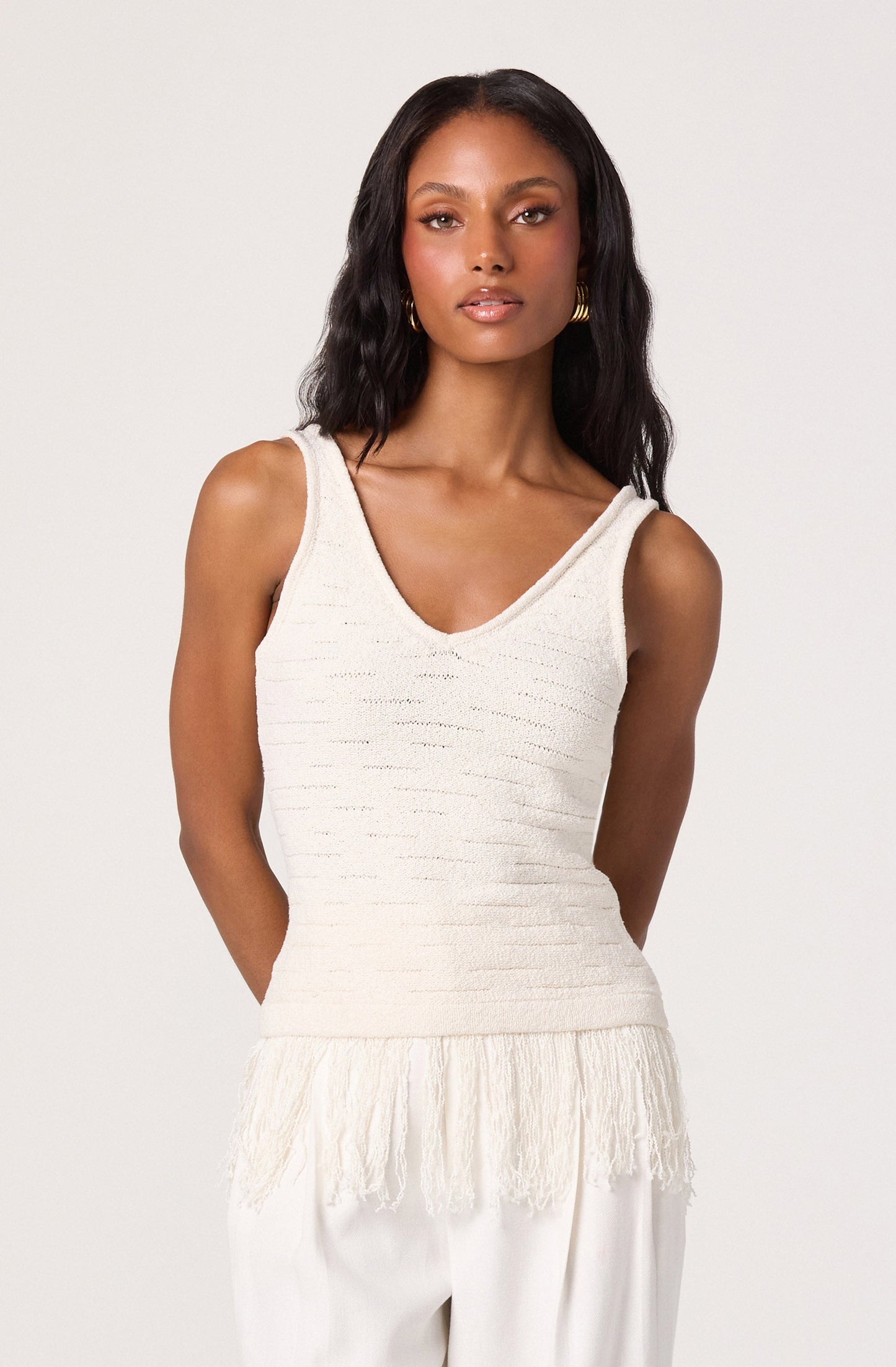 Kate Fringe Hem Sweater Tank Top