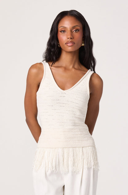 Kate Fringe Hem Sweater Tank Top
