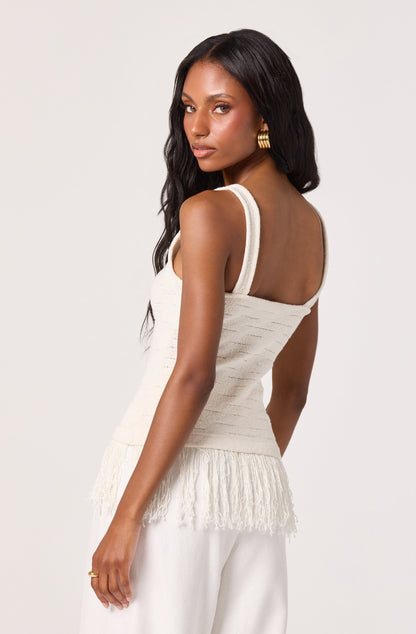 Kate Fringe Hem Sweater Tank Top