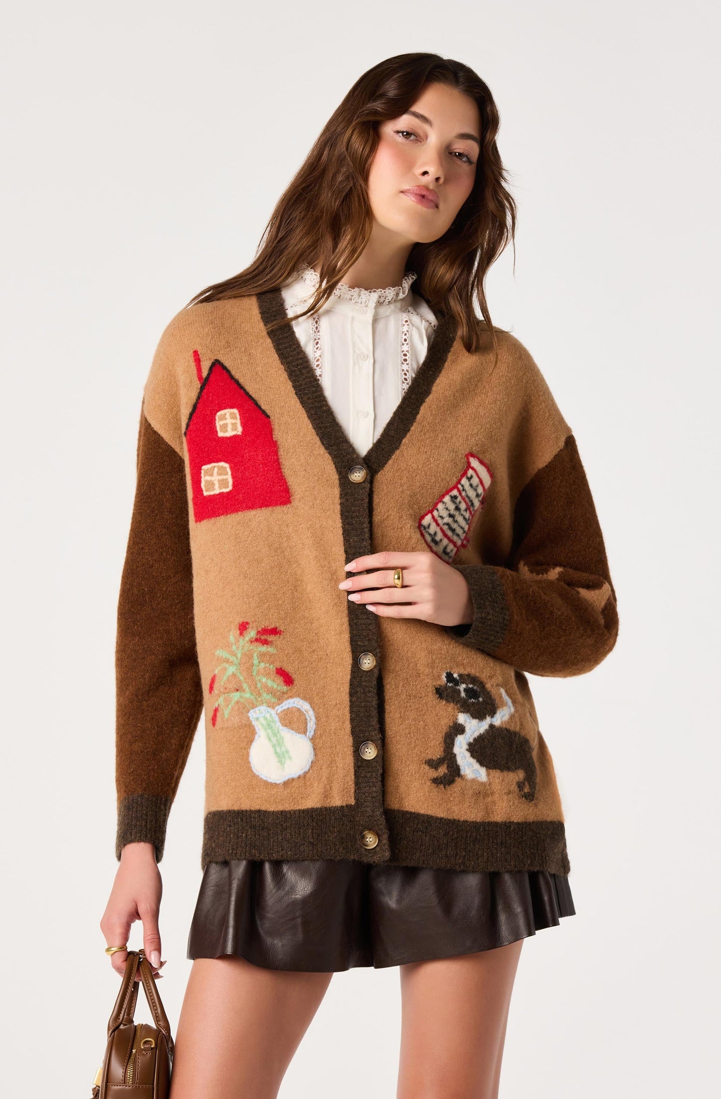 Rosalinda Intarsia Oversized Cardigan