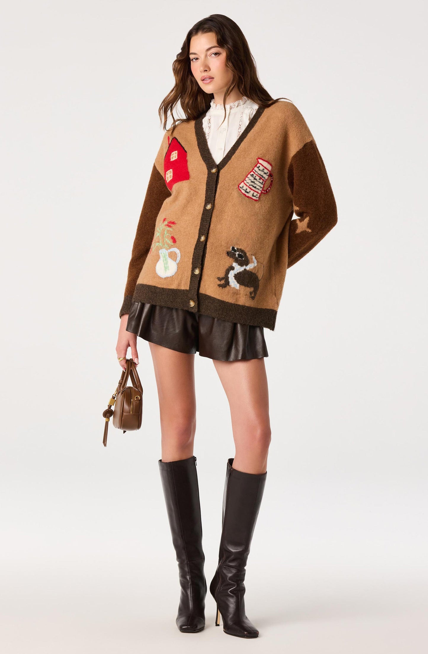 Rosalinda Intarsia Oversized Cardigan