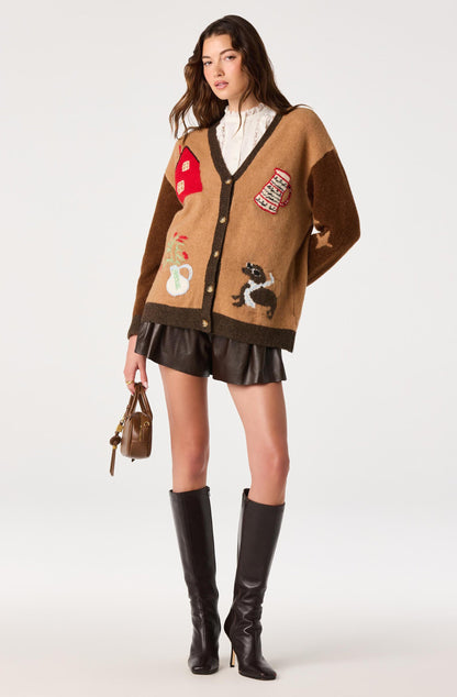 Rosalinda Intarsia Oversized Cardigan