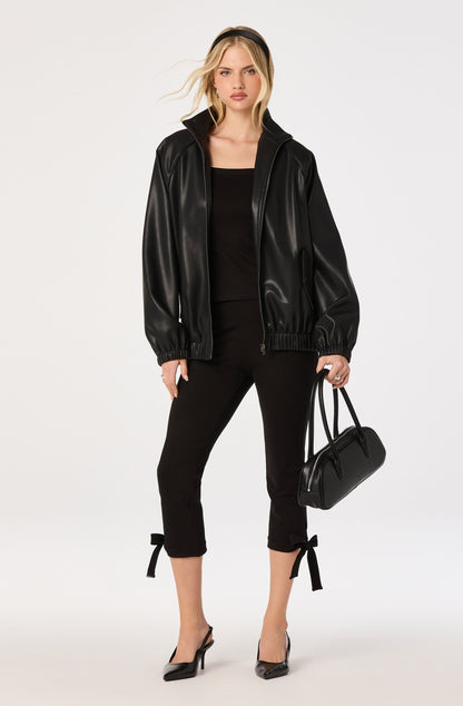 Shayna Faux Leather Bomber Jacket