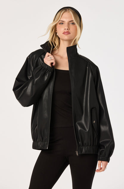 Shayna Faux Leather Bomber Jacket