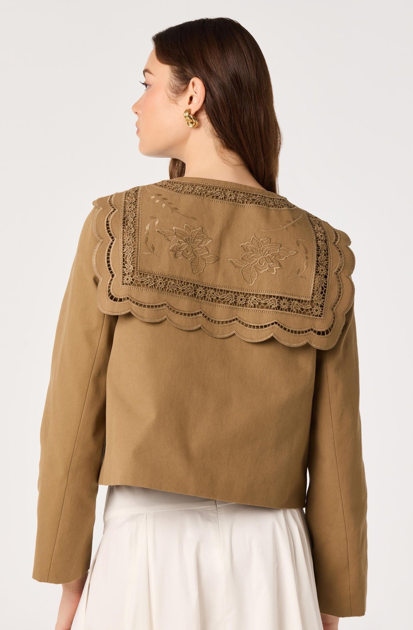 Cleo Sailor-Collar Cropped Jacket