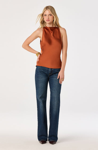 Shyann Cowl-Neck Halter Top