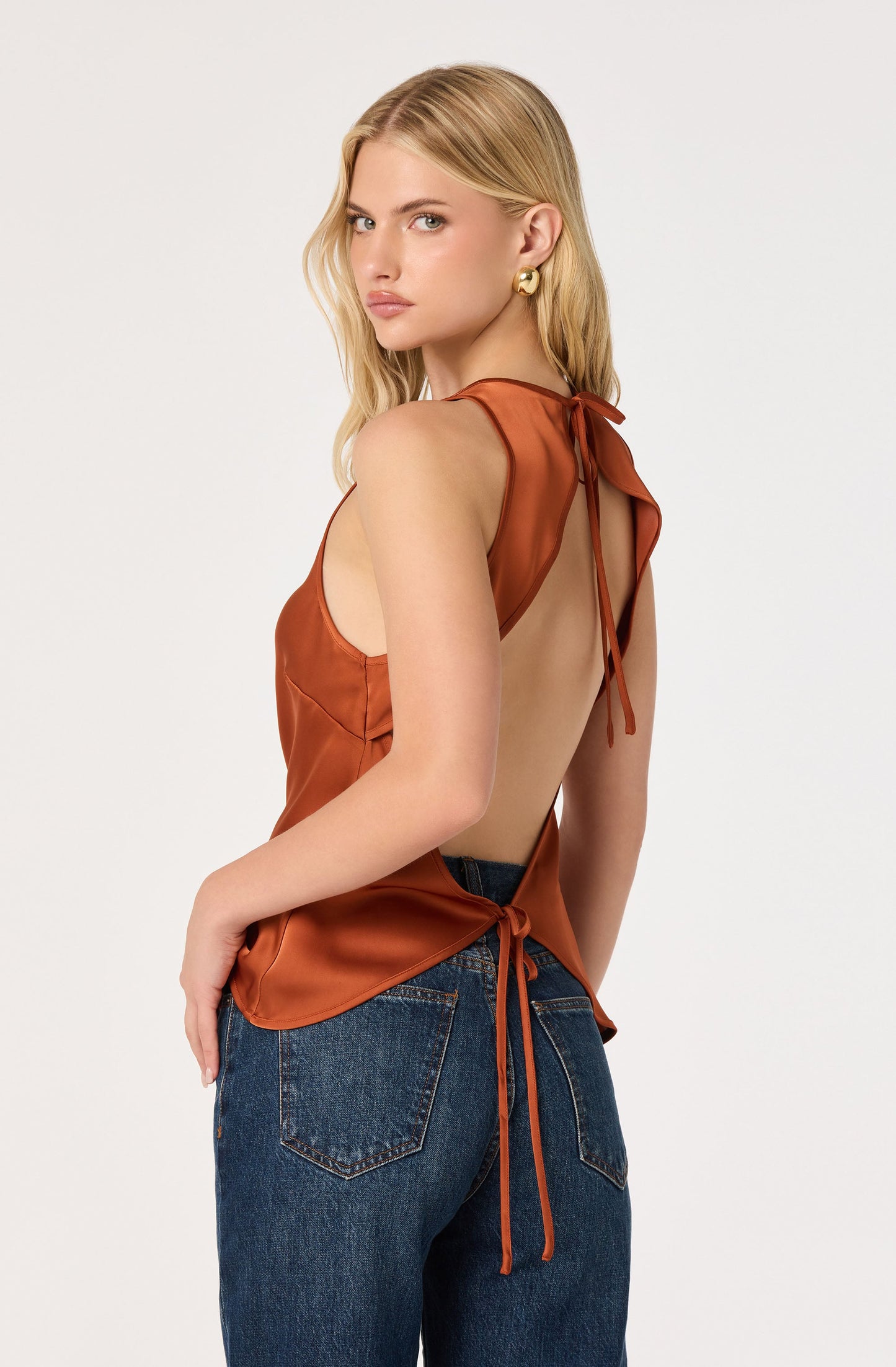 Shyann Cowl-Neck Halter Top