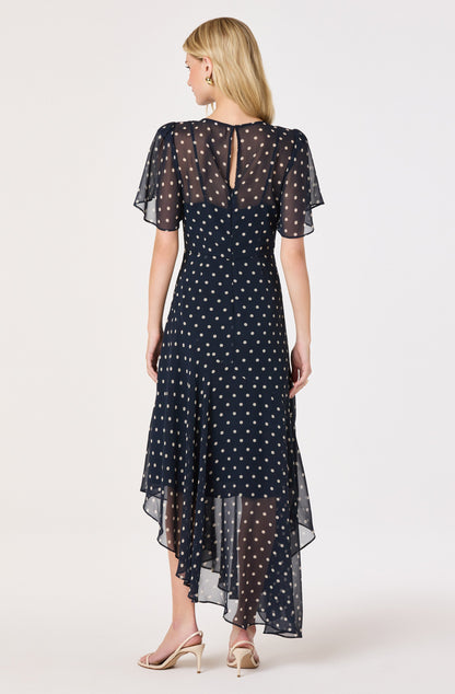 Aila Chiffon Flutter Sleeve Maxi Dress