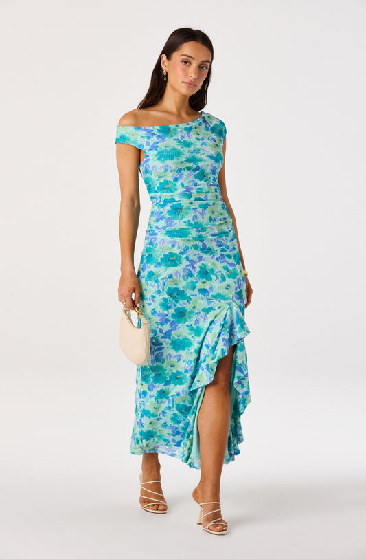 Off shoulder ruched dress
