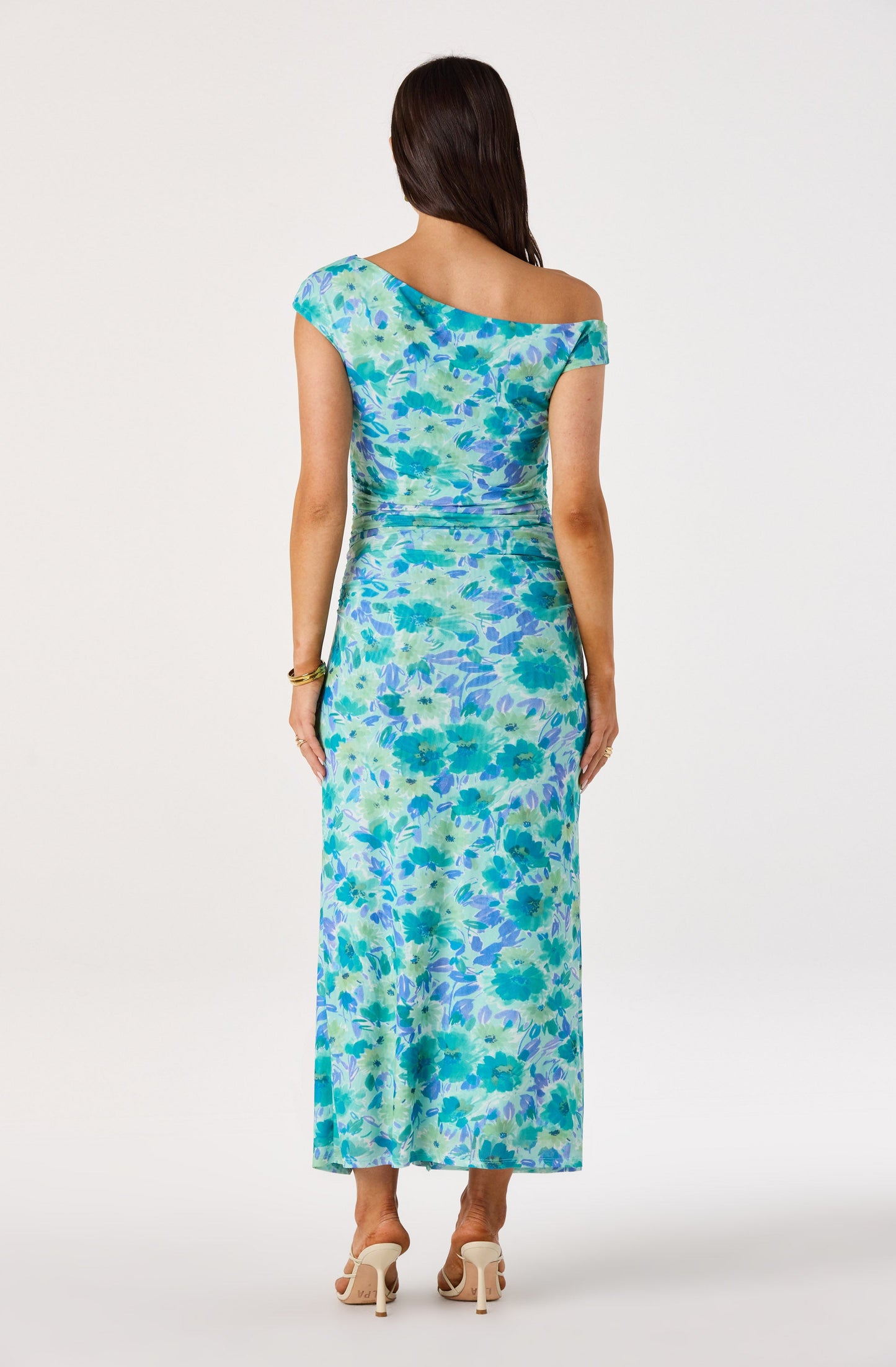 Off shoulder ruched dress