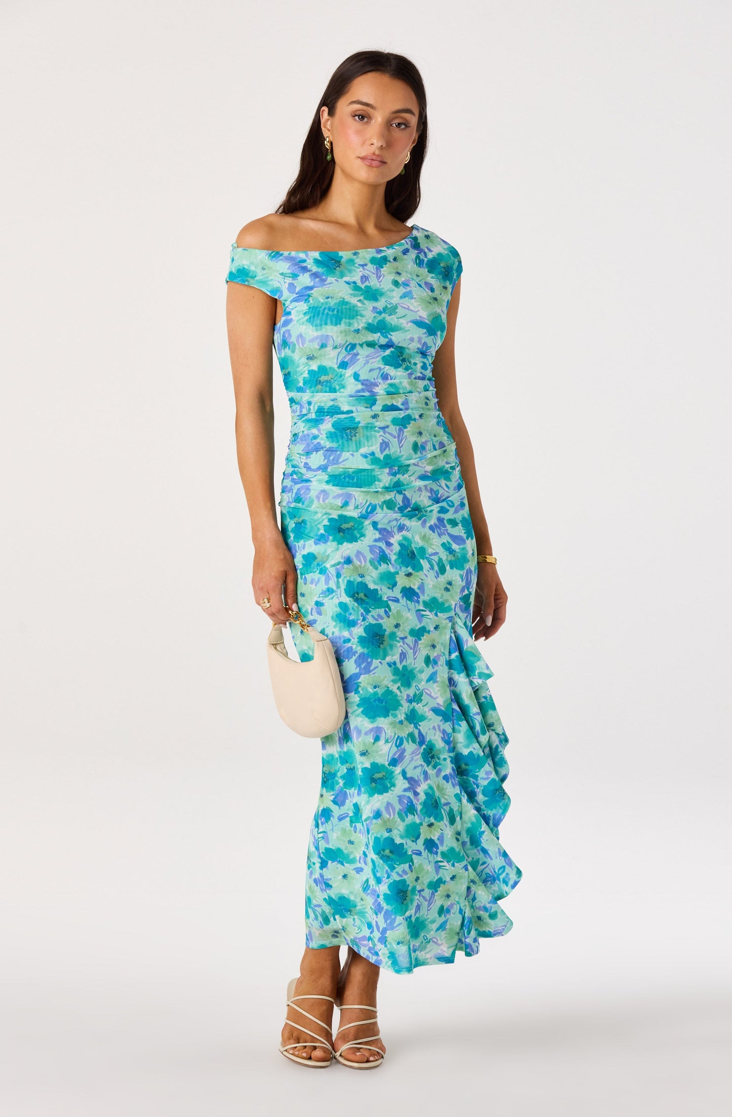 Off shoulder ruched dress