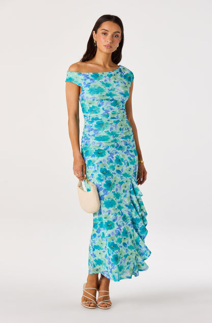 Off shoulder ruched dress