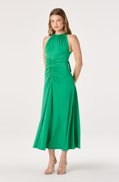 Mallory Ruched Halter Maxi Dress