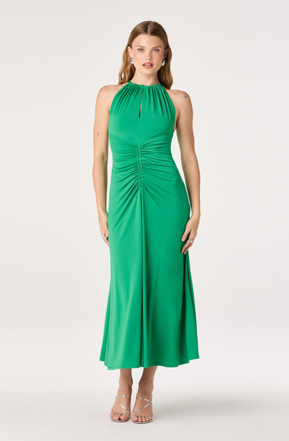 Mallory Ruched Halter Maxi Dress