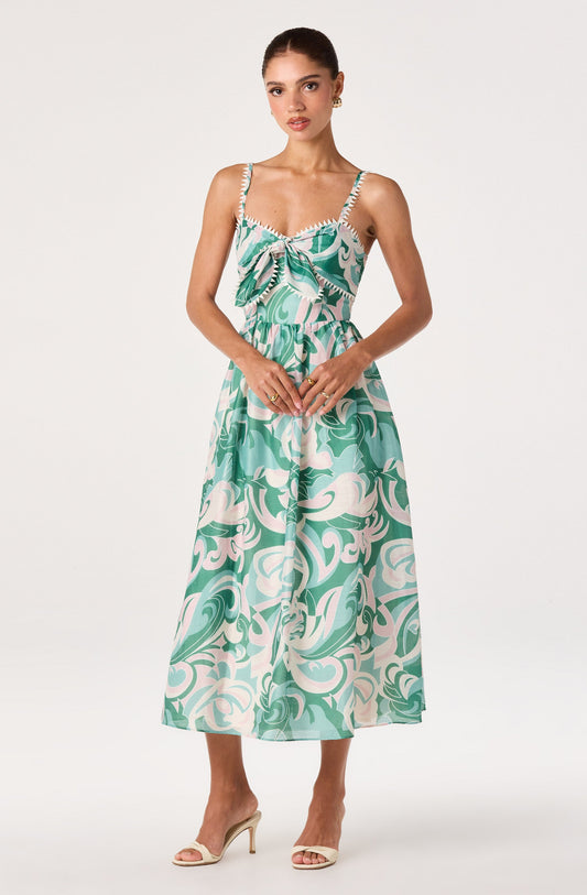 Makayla Abstract Print Midi Dress