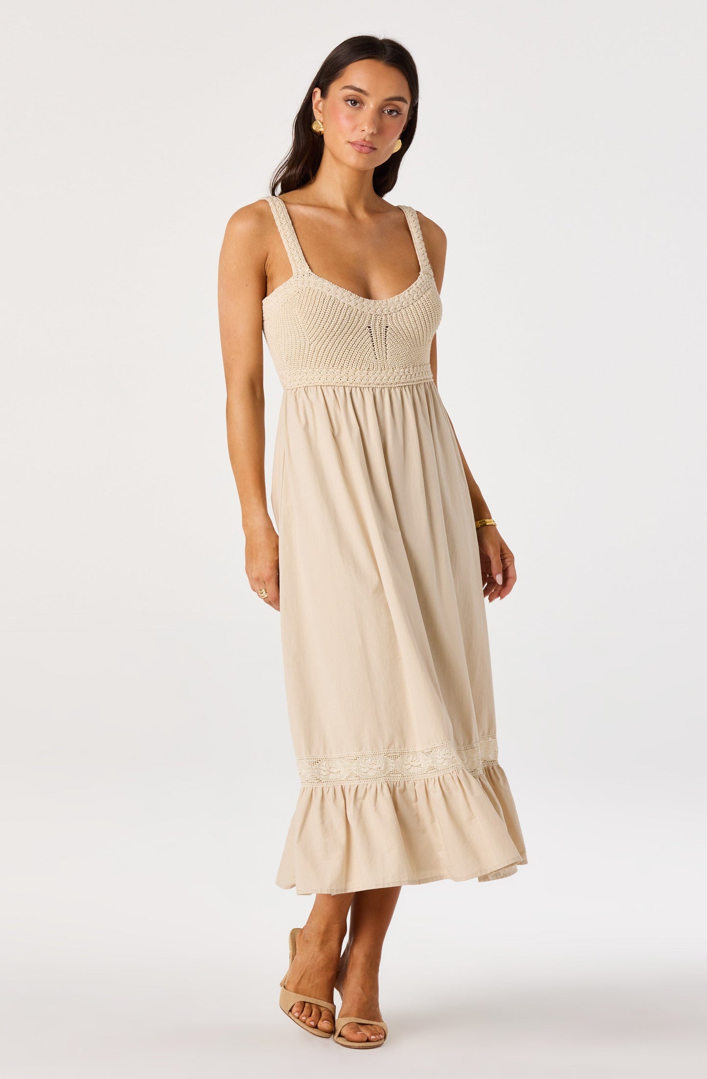 Jacquelin Crochet Open Back Dress
