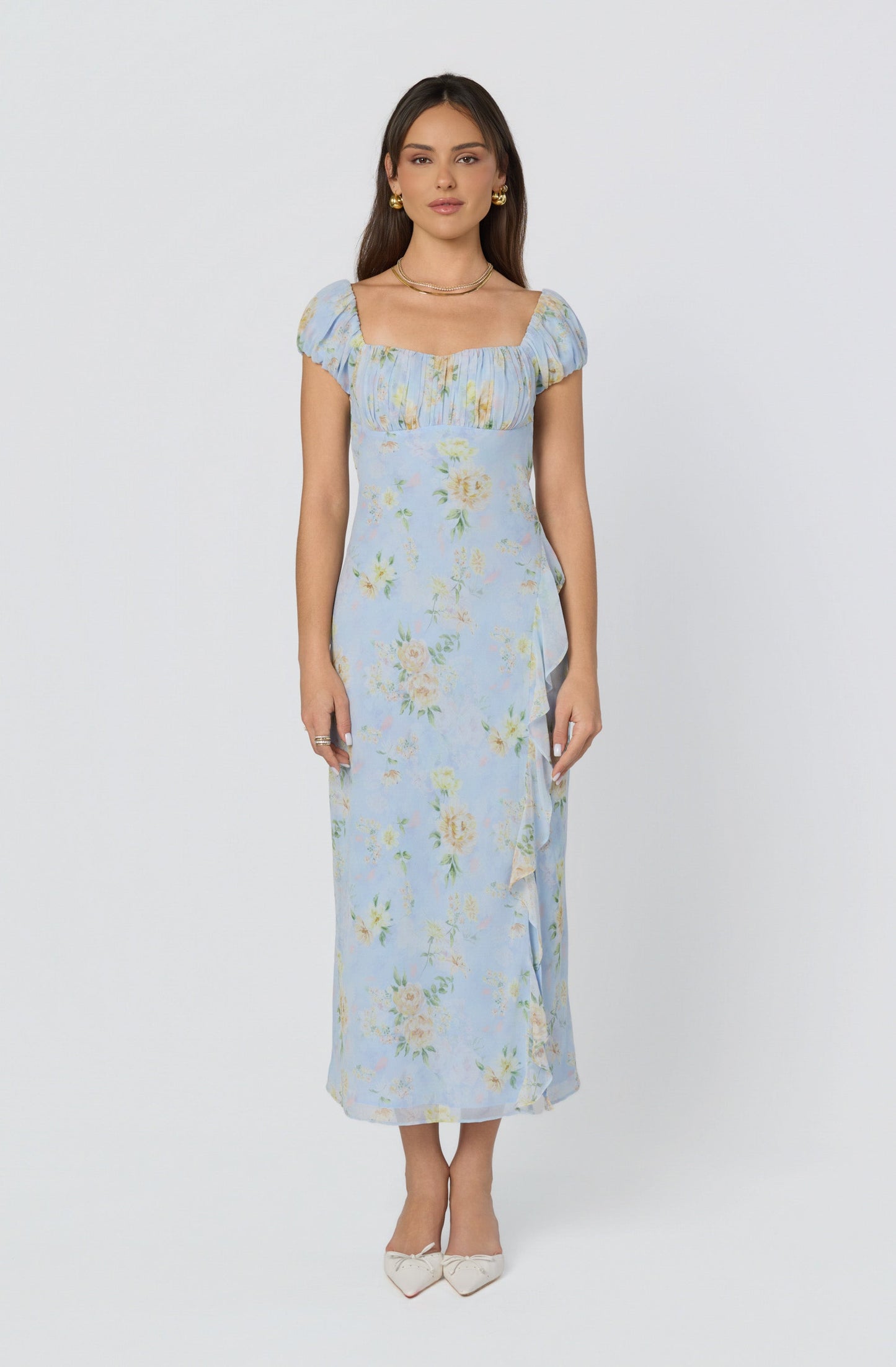 Florence Floral Puff Sleeve Maxi Dress