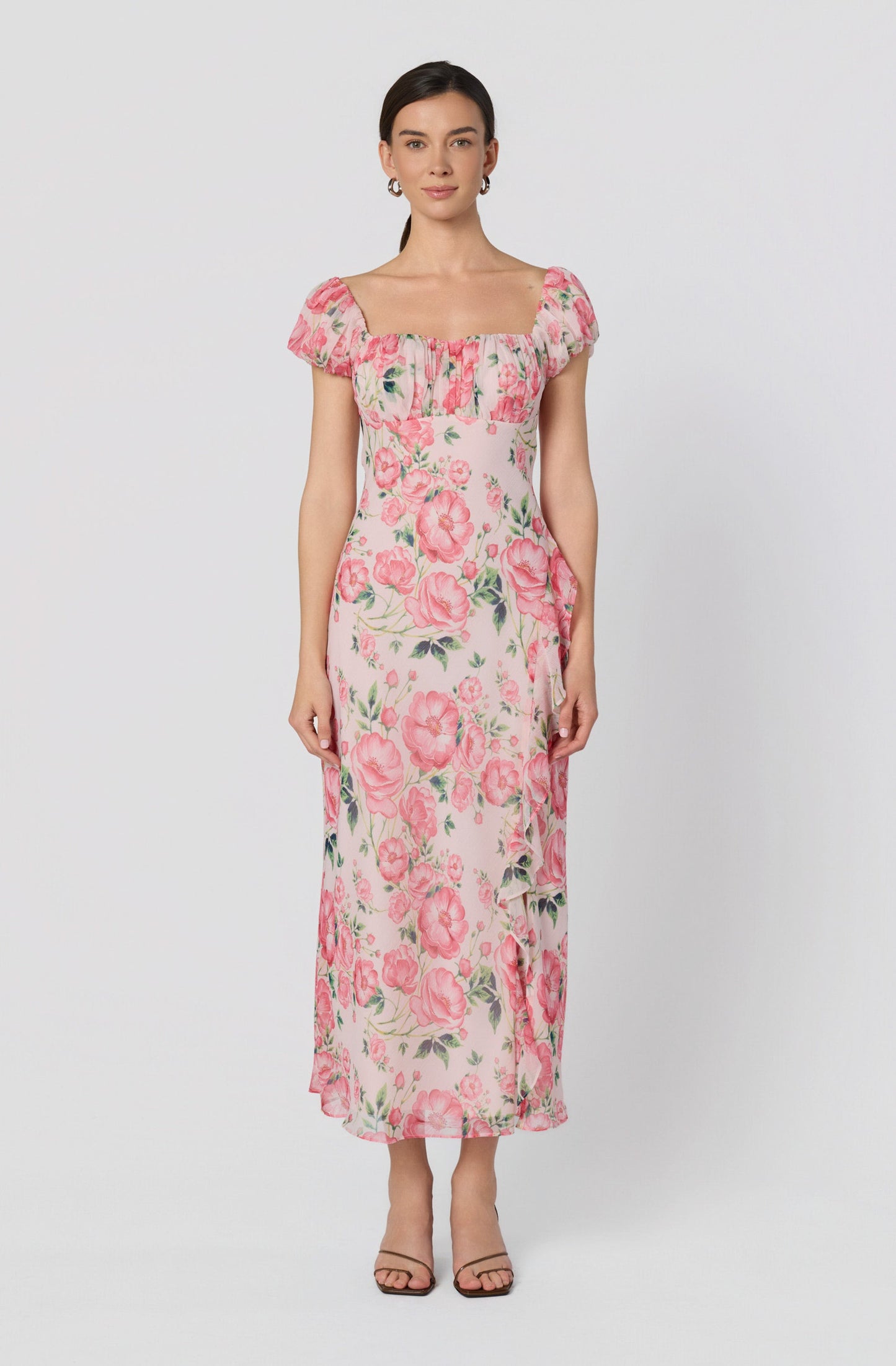 Florence Floral Puff Sleeve Maxi Dress