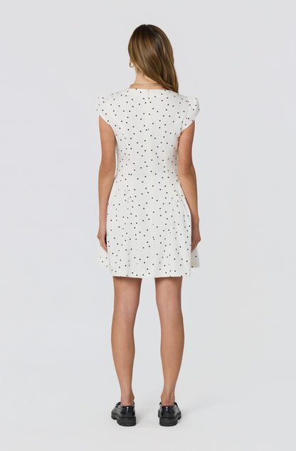 Averi Polka Dot Cap Sleeve Mini Dress