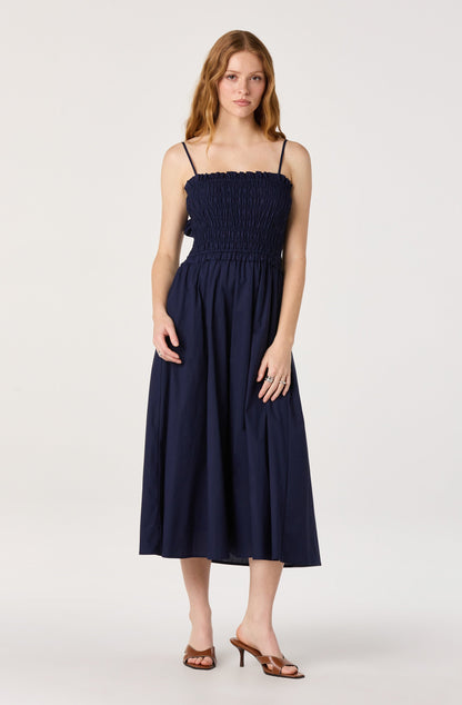 Harper Smocked A-Line Midi Dress