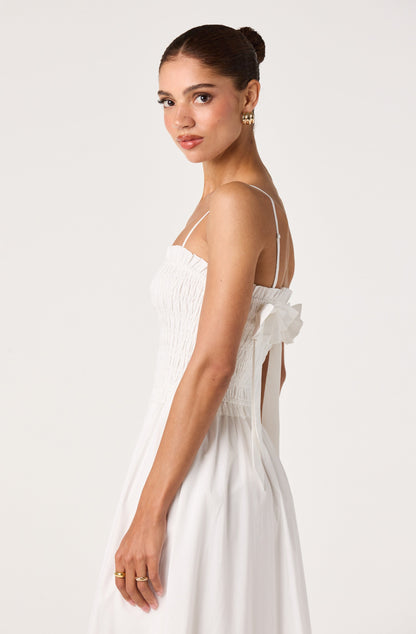 Harper Smocked A-Line Midi Dress
