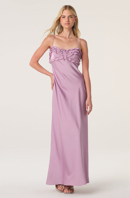 Jade Ruffle Trim Maxi Dress