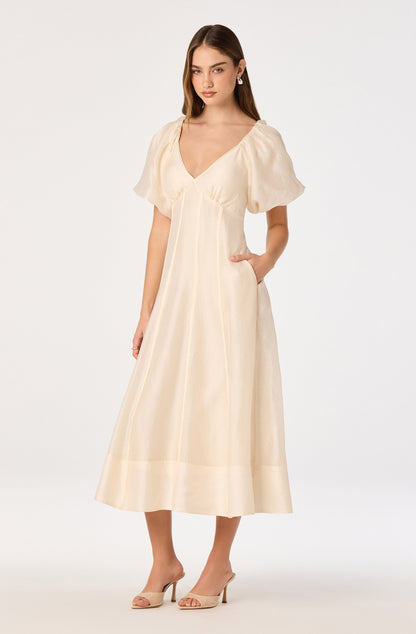 Kathaleya Puff Sleeve Midi Dress