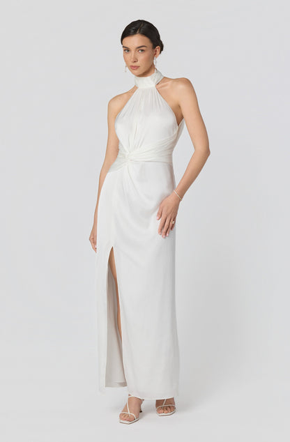 Aspen Twist Front Halter Maxi Dress
