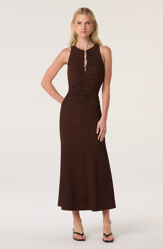 Skyla Keyhole Ruched Maxi Dress