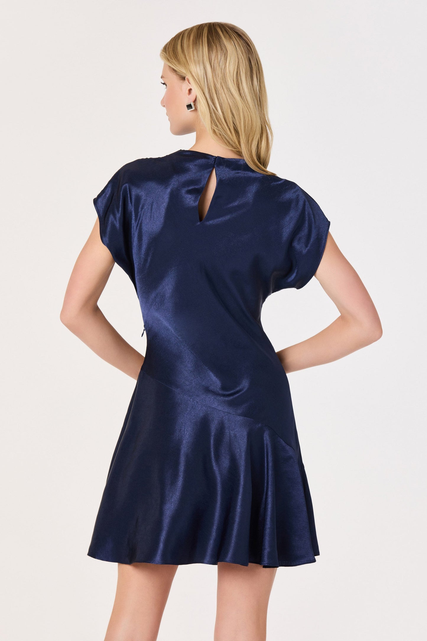 Sherrer Cowl Neck Satin Mini Dress