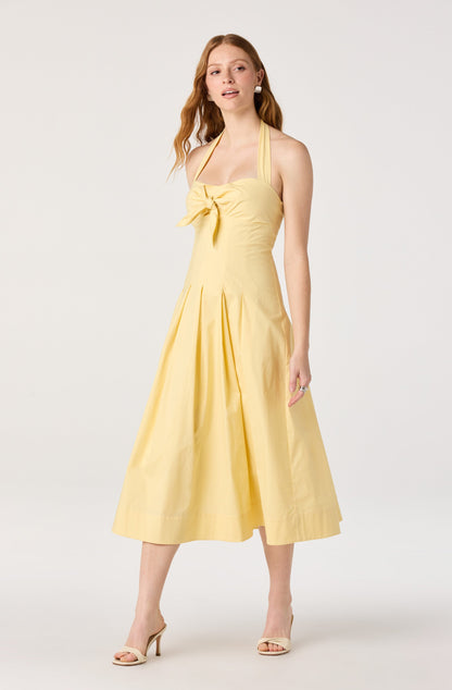 Janae Pleated Halter Midi Dress