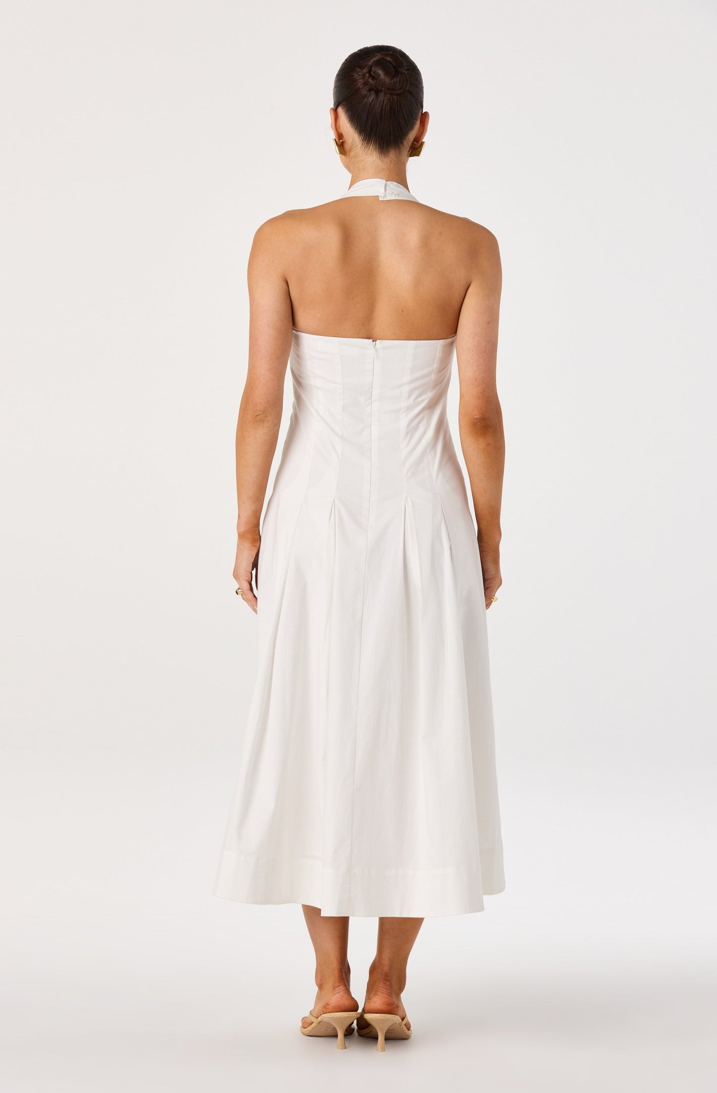 Janae Pleated Halter Midi Dress