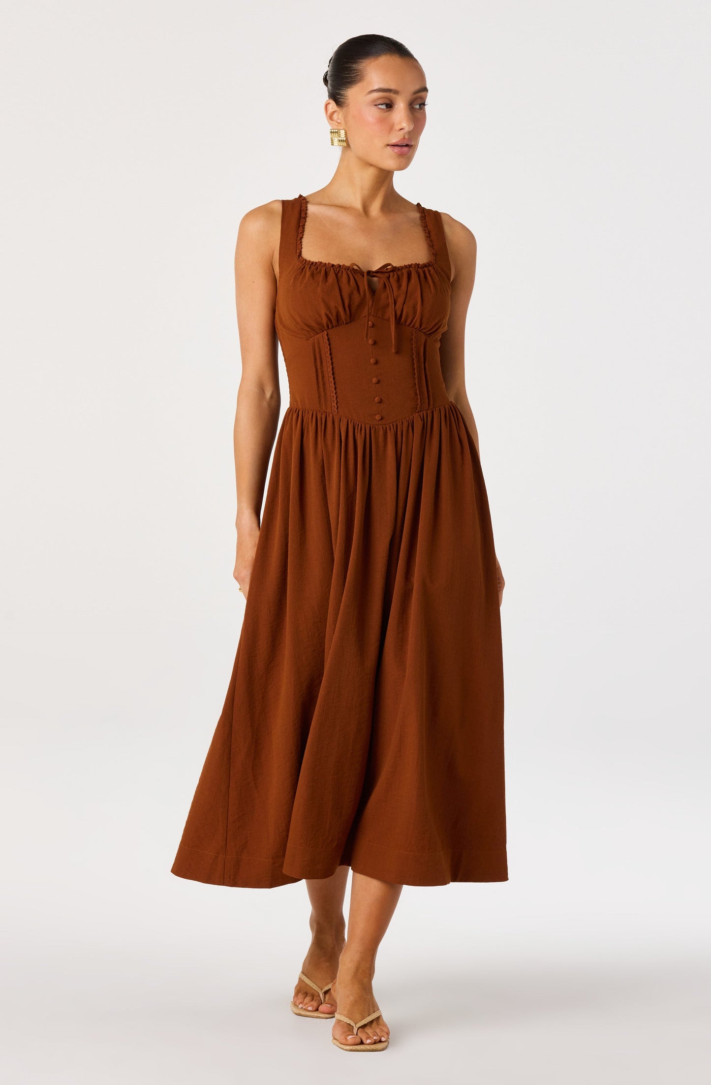 Sahana Crochet Trim Milkmaid Dress