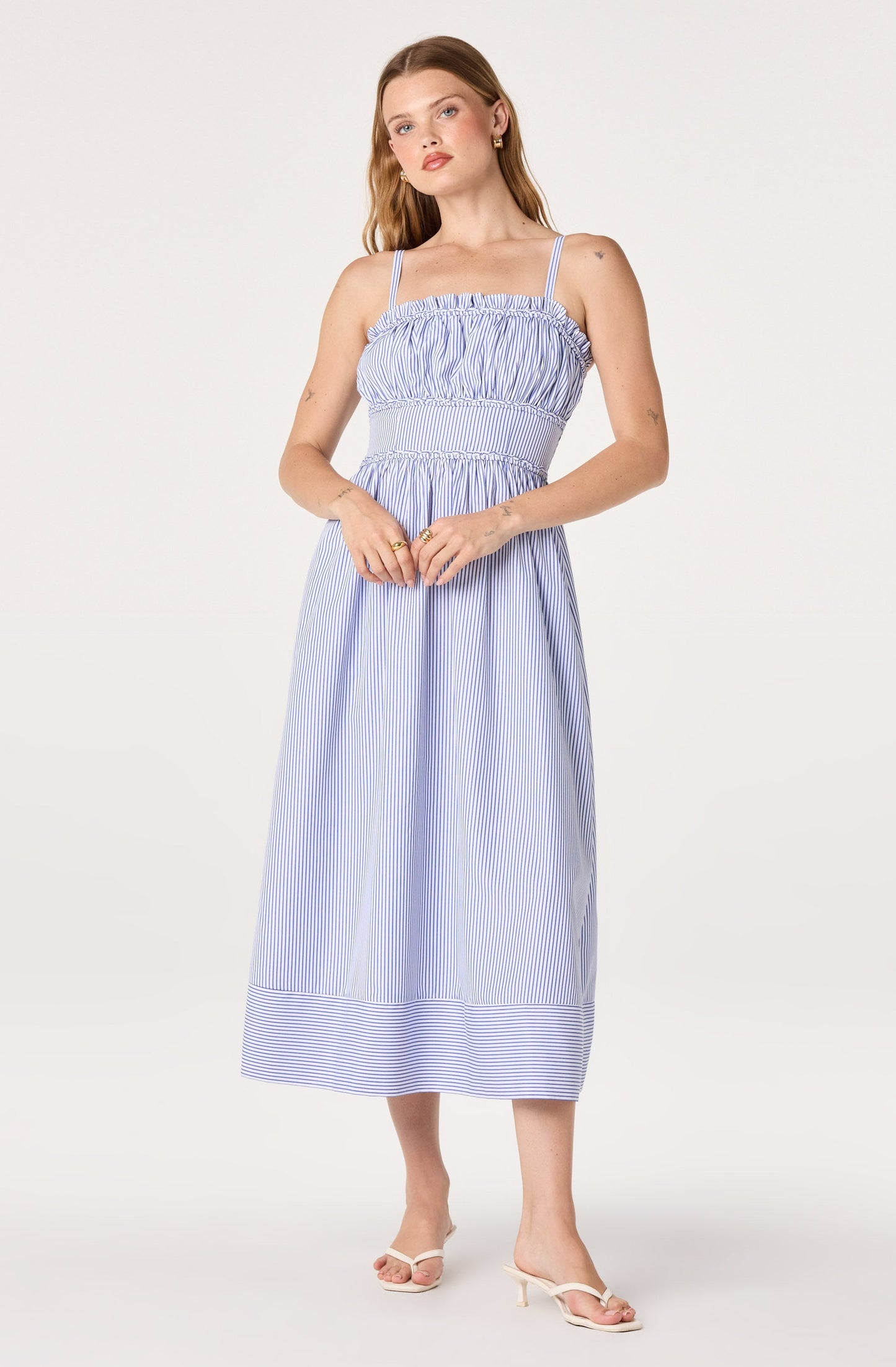 Montserrat Smocked Milkmaid Midi Dress