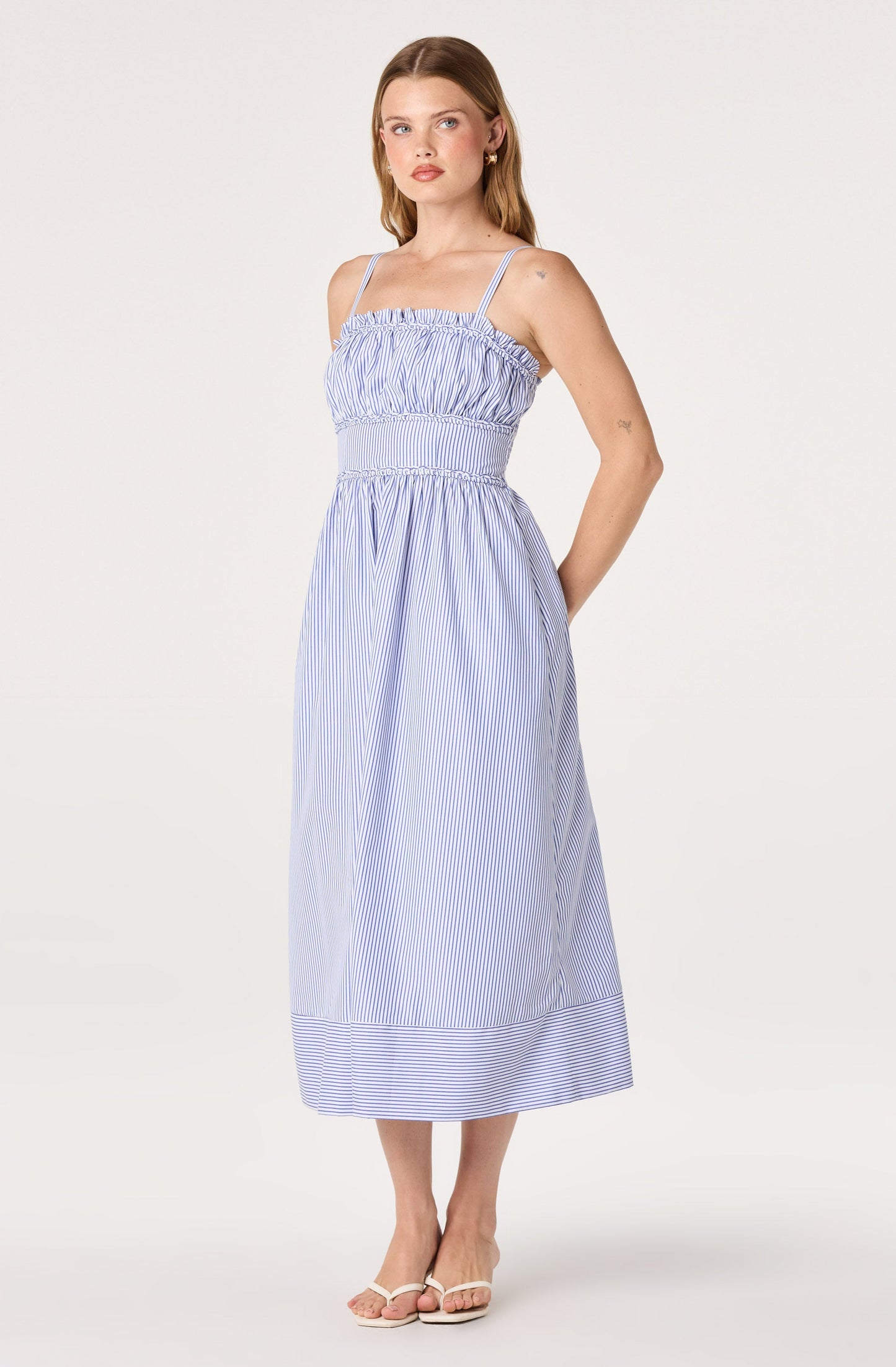 Montserrat Smocked Milkmaid Midi Dress