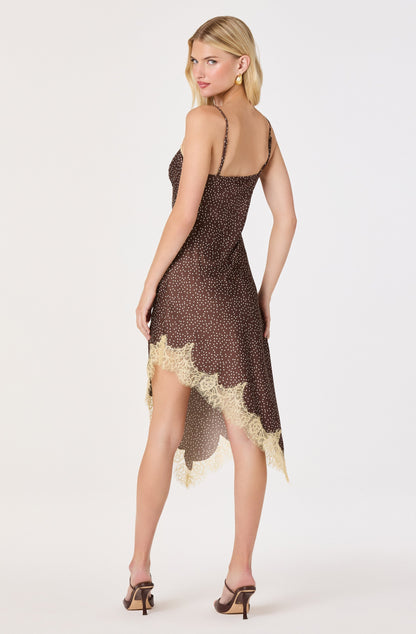 Kiersten Polka Dot Asymmetric Dress