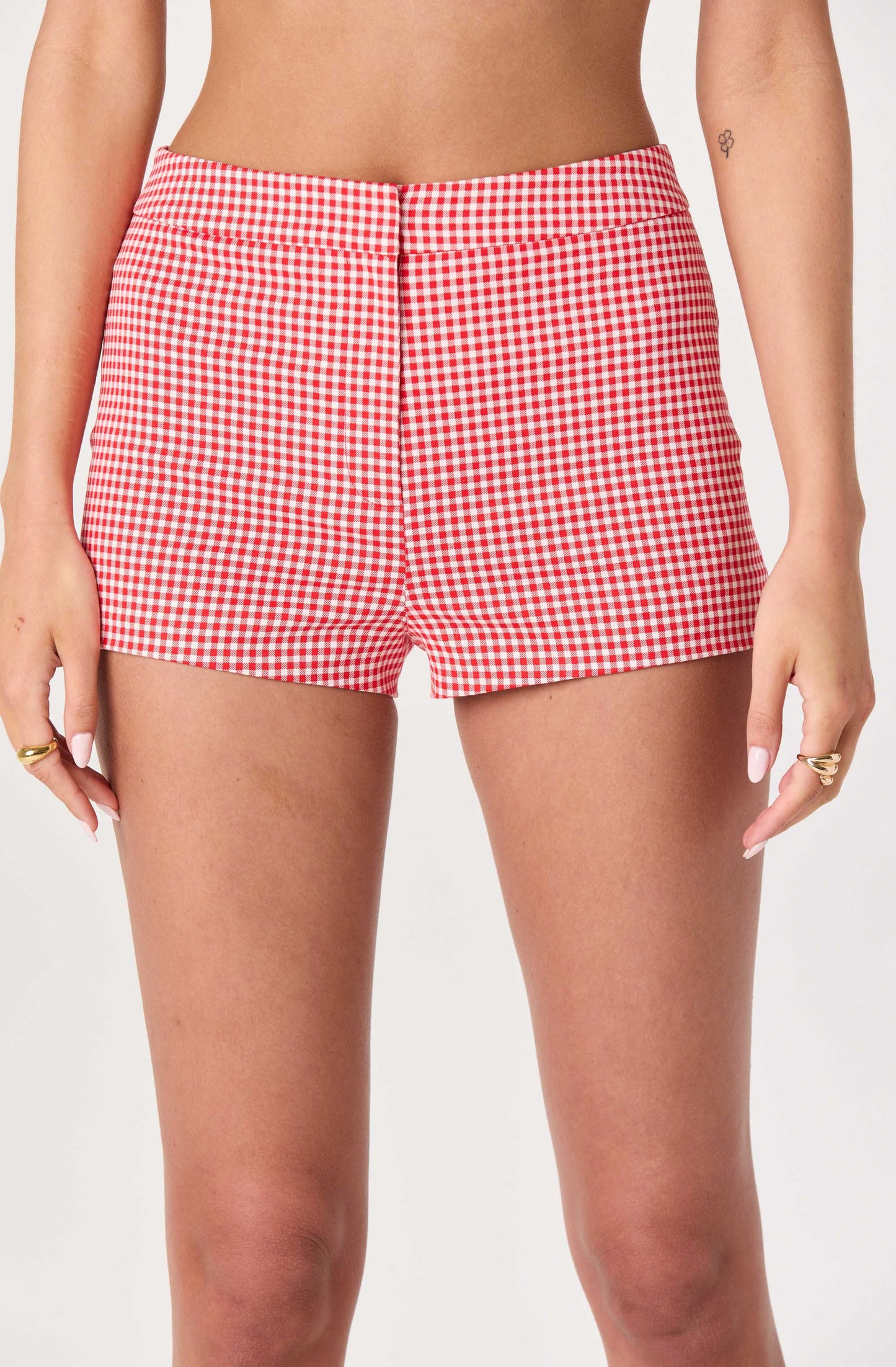 Valerie High-Rise Gingham Hot Pants