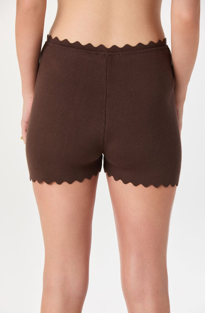 Scalloped Trim Sweater Shorts
