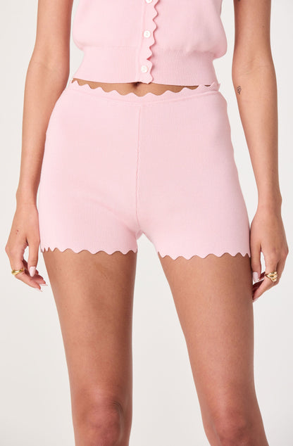 Scalloped Trim Sweater Shorts