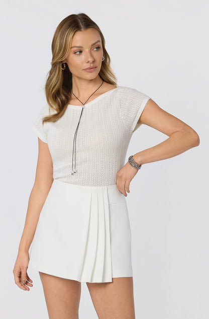 Leighton Pleated High-Rise Skort