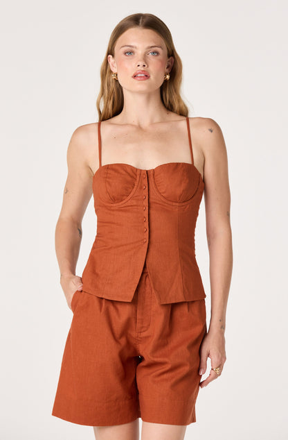 Koda Linen Pleated Shorts