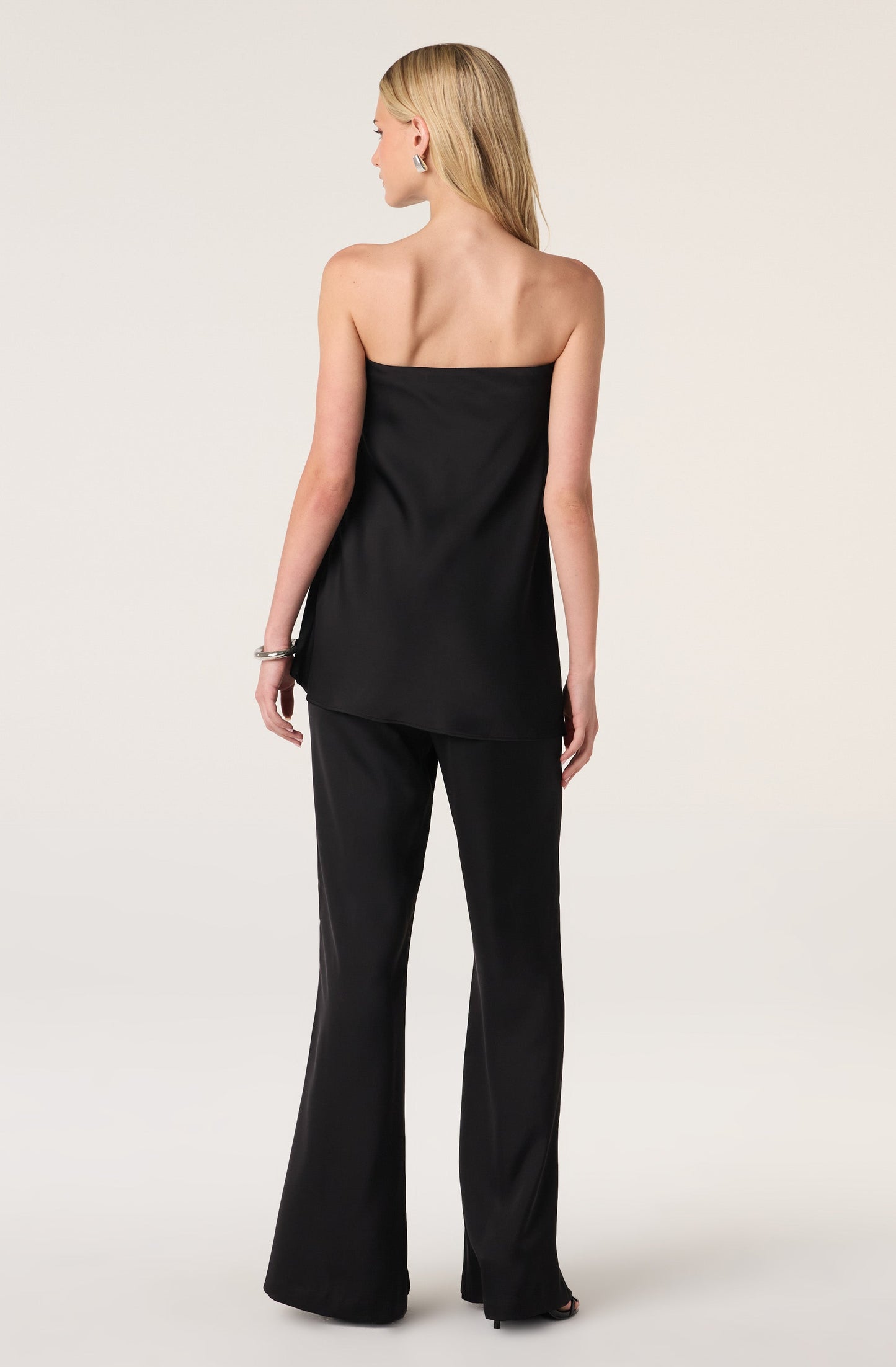 Keona Satin High-Rise Flared Pants